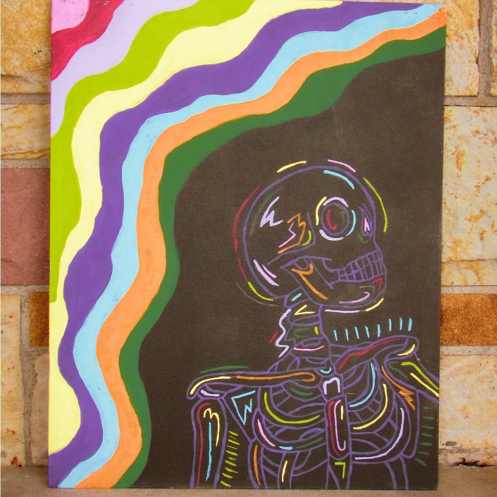 Colorful Skeleton Art Print